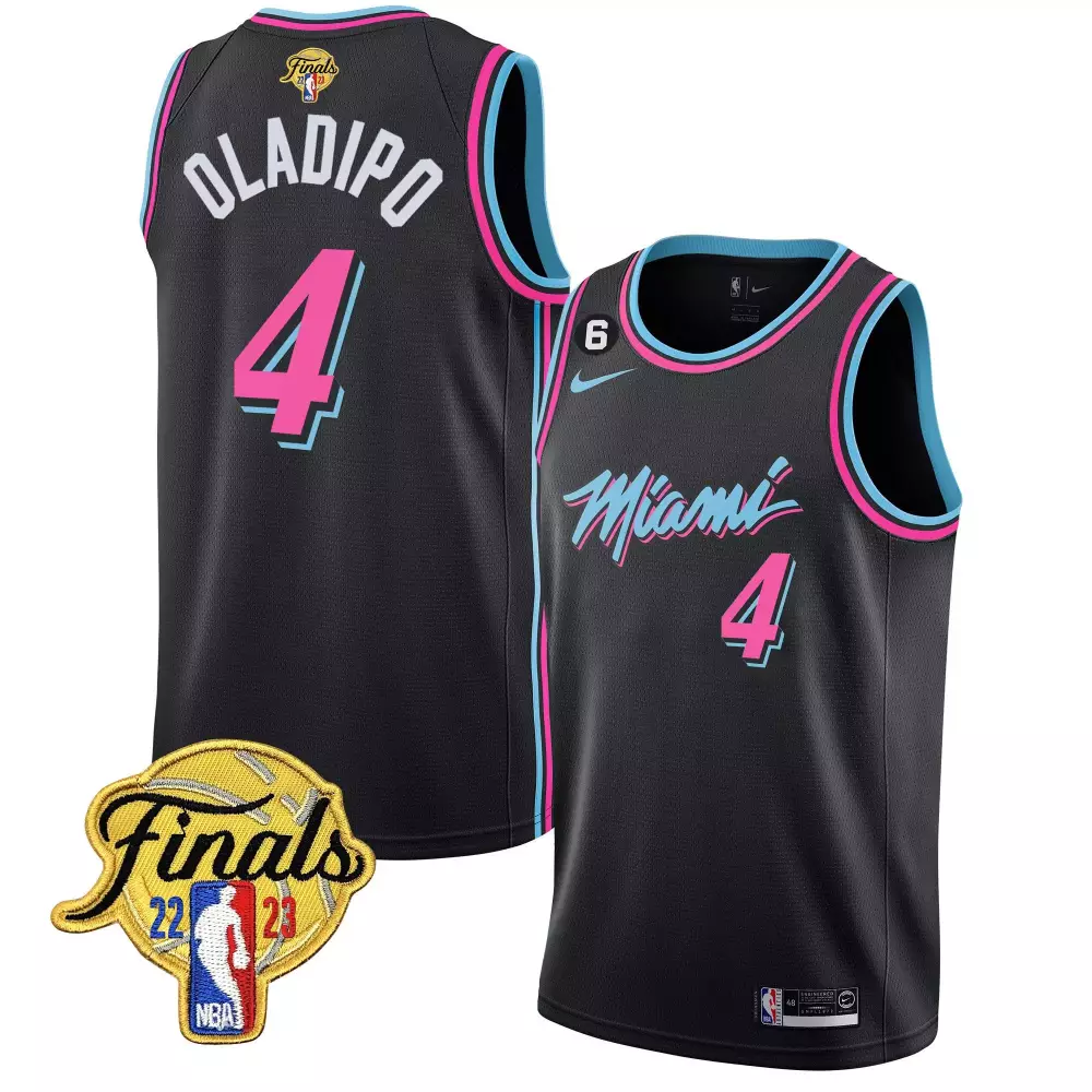 victor oladipo pink mens miami heat 2023 finals patch collection jersey v5 all stitched