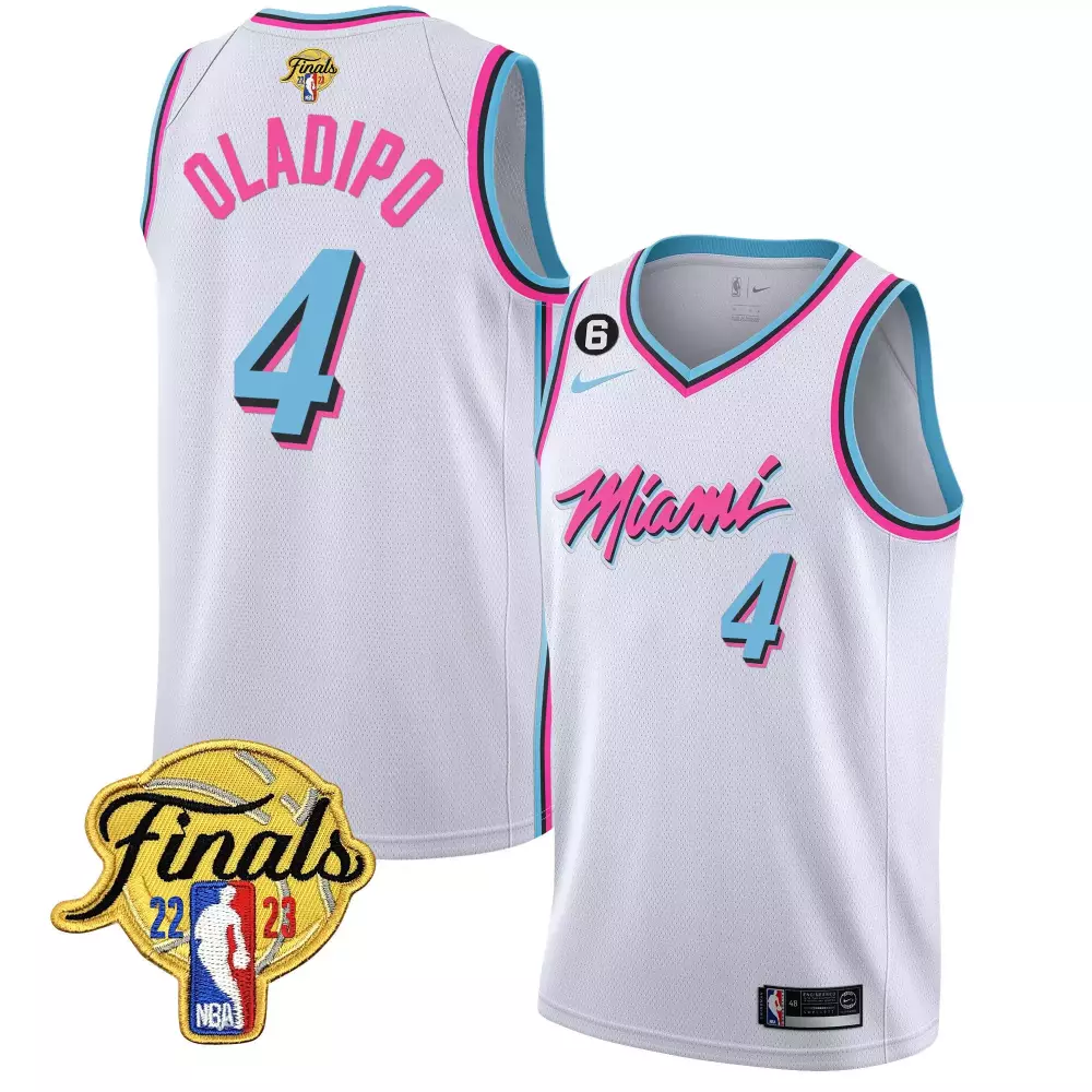 victor oladipo pink mens miami heat 2023 finals patch collection jersey v5 all stitched