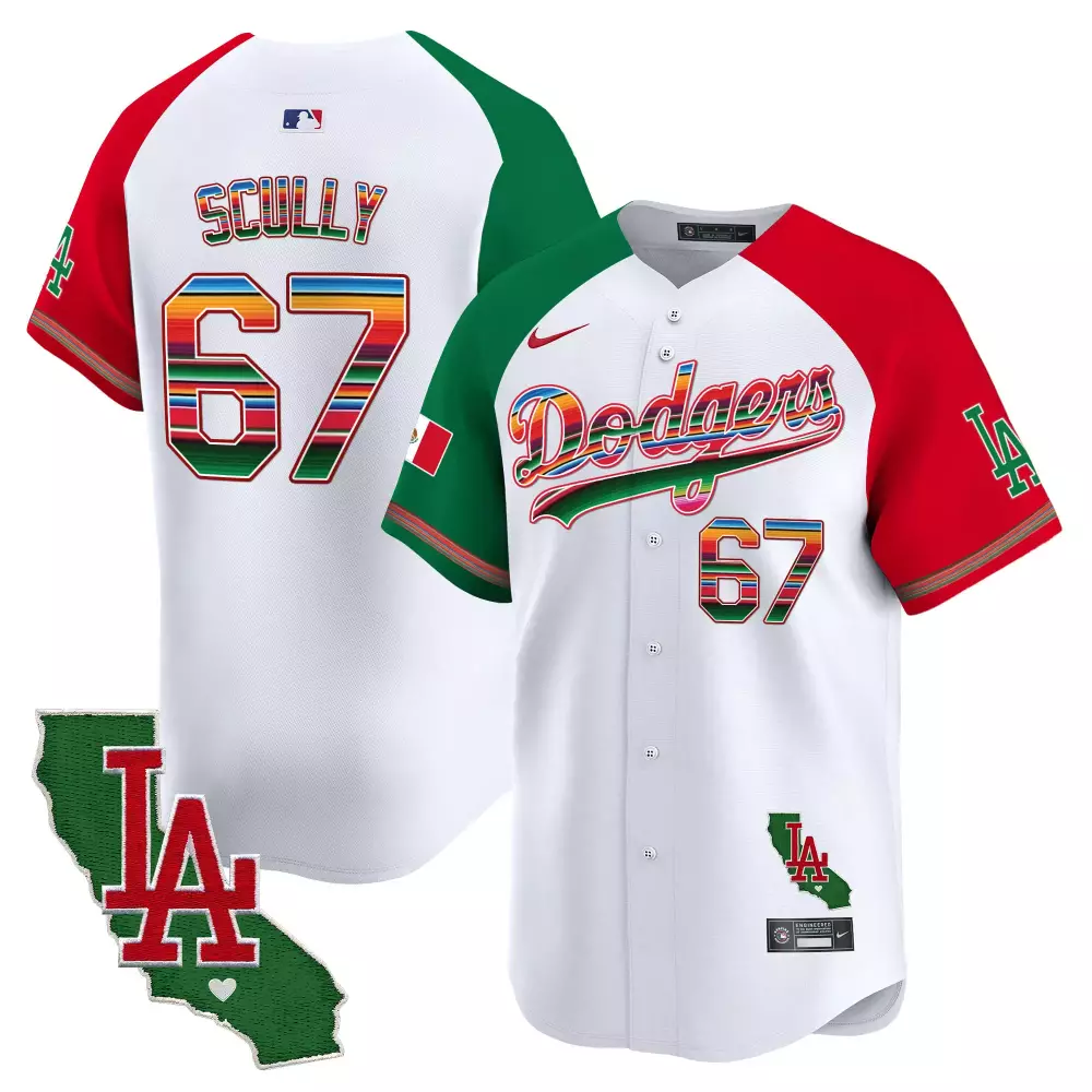 Vin Scully Alternate Dodgers Mexico California Patch Vapor Premier Jersey V2 | Limited Edition Fan Gear | For Men, Women & Youth