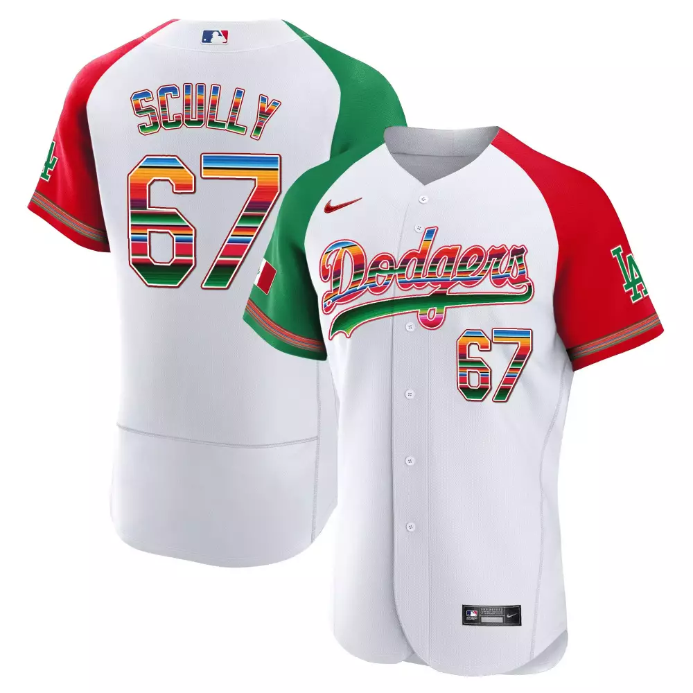 Vin Scully Alternate Dodgers Mexico Fernando Valenzuela 2024 World Series Patch Vapor Premier Jersey | Limited Edition | For Men, Women & Youth