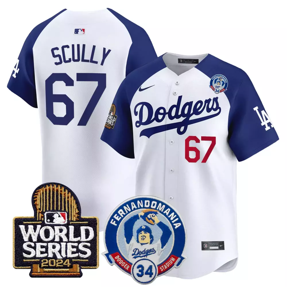 Vin Scully Dodgers White Fernando Valenzuela Jersey V2 | Premier Vapor Limited Edition | For Men, Women & Youth