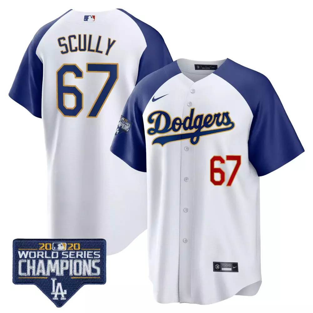 Vin Scully Dodgers World Series Champions Jersey | Alternate White | Limited Edition Fan Gear | For Women | For Men, Women & Youth