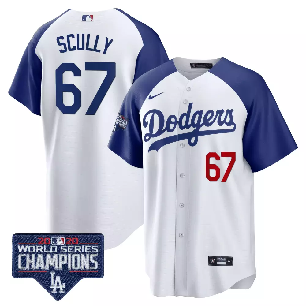Vin Scully Dodgers World Series Champions Jersey | Alternate White | Limited Edition Fan Gear | For Women | For Men, Women & Youth
