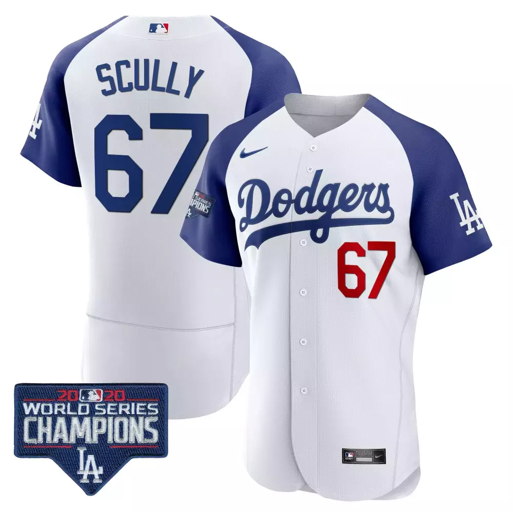 Vin Scully Dodgers World Series Champions Jersey | Alternate White | Limited Edition Fan Gear | For Women | For Men, Women & Youth