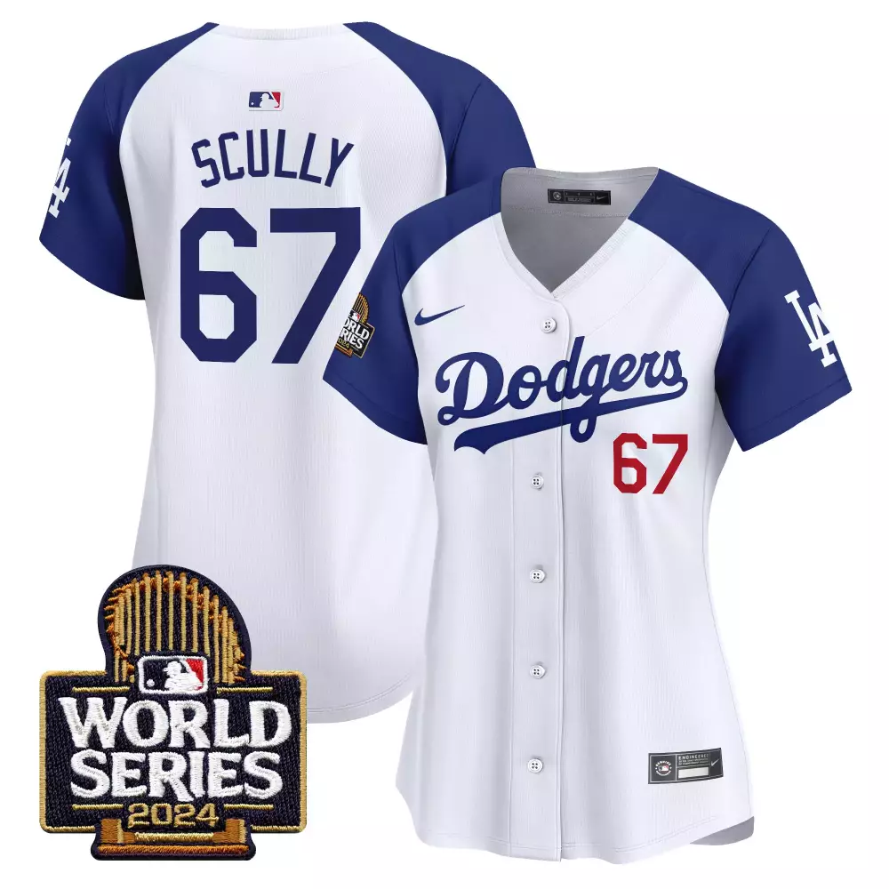 Vin Scully Dodgers 2024 World Series Vapor Premier Limited Jersey | Alternate White Stitched | For Women | For Men, Women & Youth