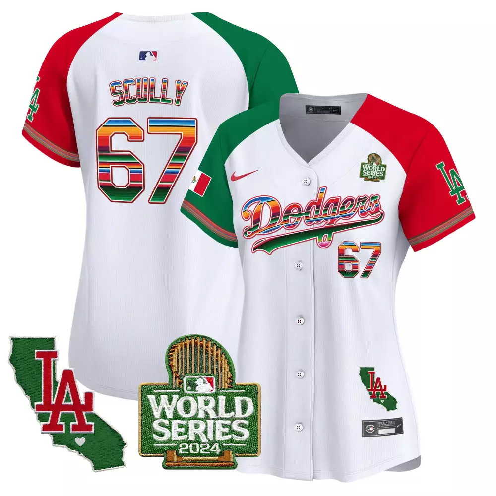Vin Scully Dodgers Mexico 2024 World Series Vapor Premier Limited Jersey V2 | Alternate Women's Stitched | For Women | For Men, Women & Youth