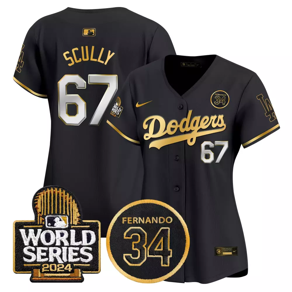 Vin Scully Black Dodgers Mexico Aztec Serpent Pattern Jersey | Vapor Premier Limited Printed | For Men, Women & Youth