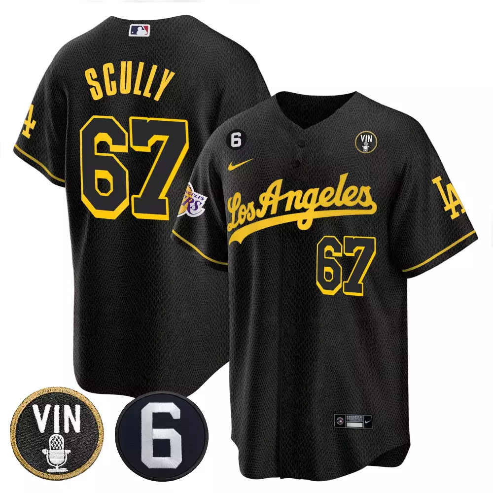 Vin Scully Black Gold Dodgers 2024 World Tour Seoul Series Women's Jersey | Limited Edition Vapor Premier | For Women & Youth