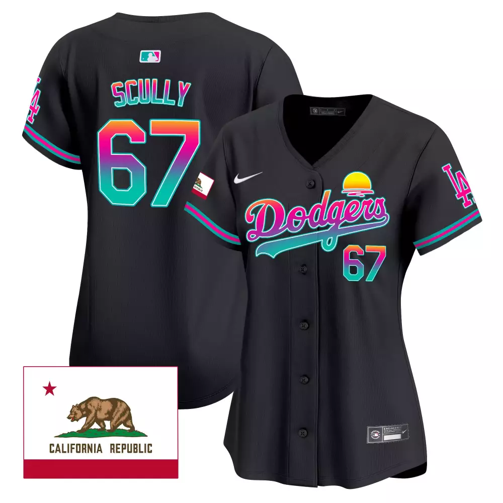 Vin Scully Black Mexico Dodgers 2024 World Series Patch Jersey | Limited Edition Vapor Premier | Fan Gear for Men, Women & Youth