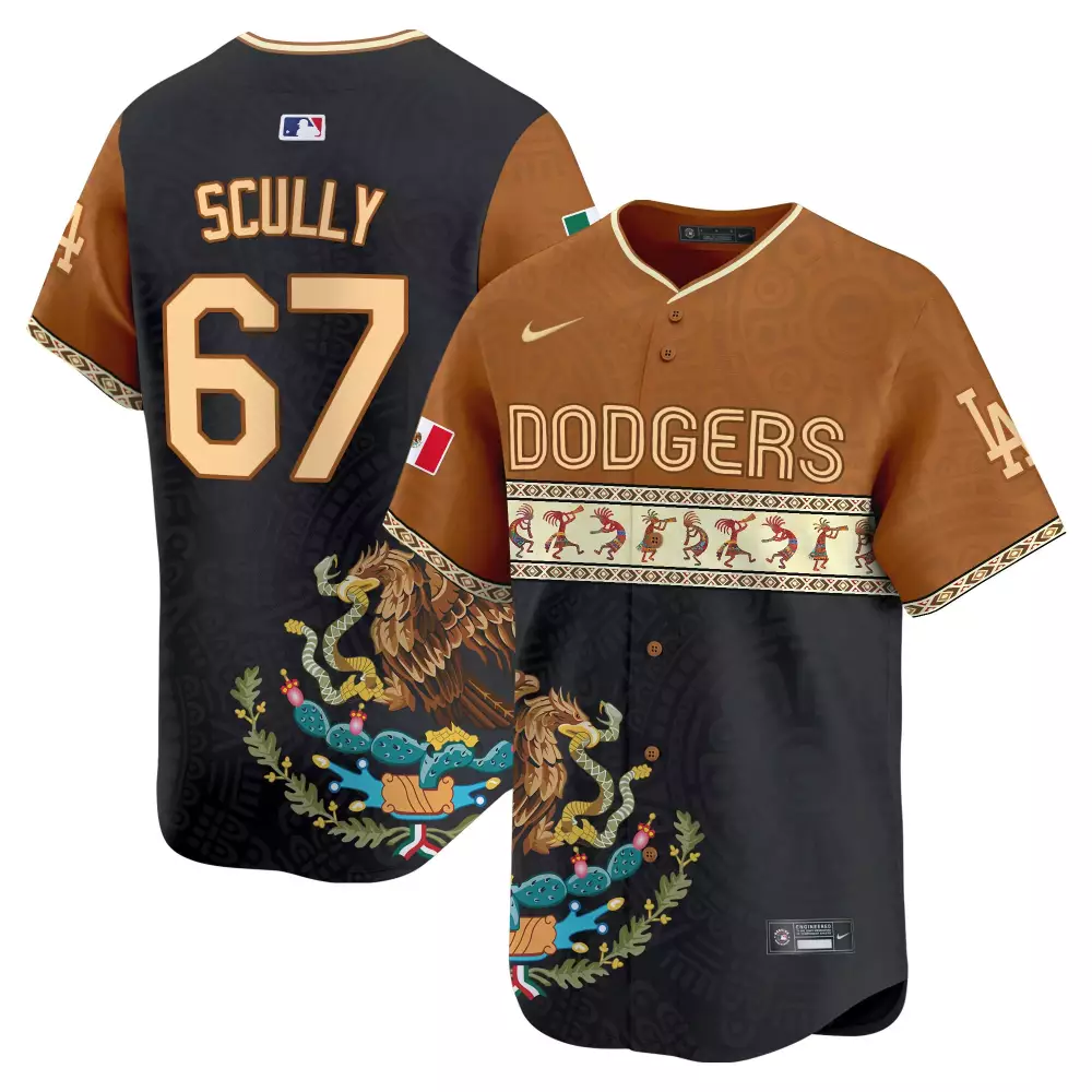 Vin Scully Brown Men's Dodgers Armed Forces Day Jersey | Stitched Vapor Premier | Fan Gear for Men, Women & Youth