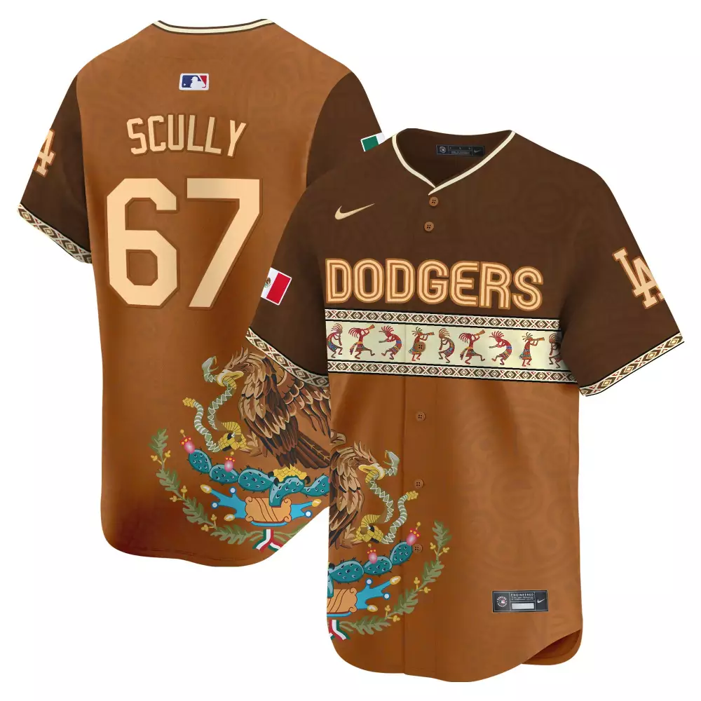 Vin Scully Brown Men's Dodgers Armed Forces Day Jersey | Stitched Vapor Premier | Fan Gear for Men, Women & Youth