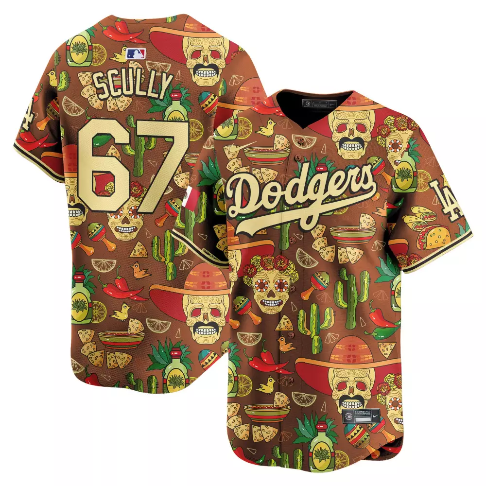 Vin Scully Brown Men's Dodgers Armed Forces Day Jersey | Stitched Vapor Premier | Fan Gear for Men, Women & Youth