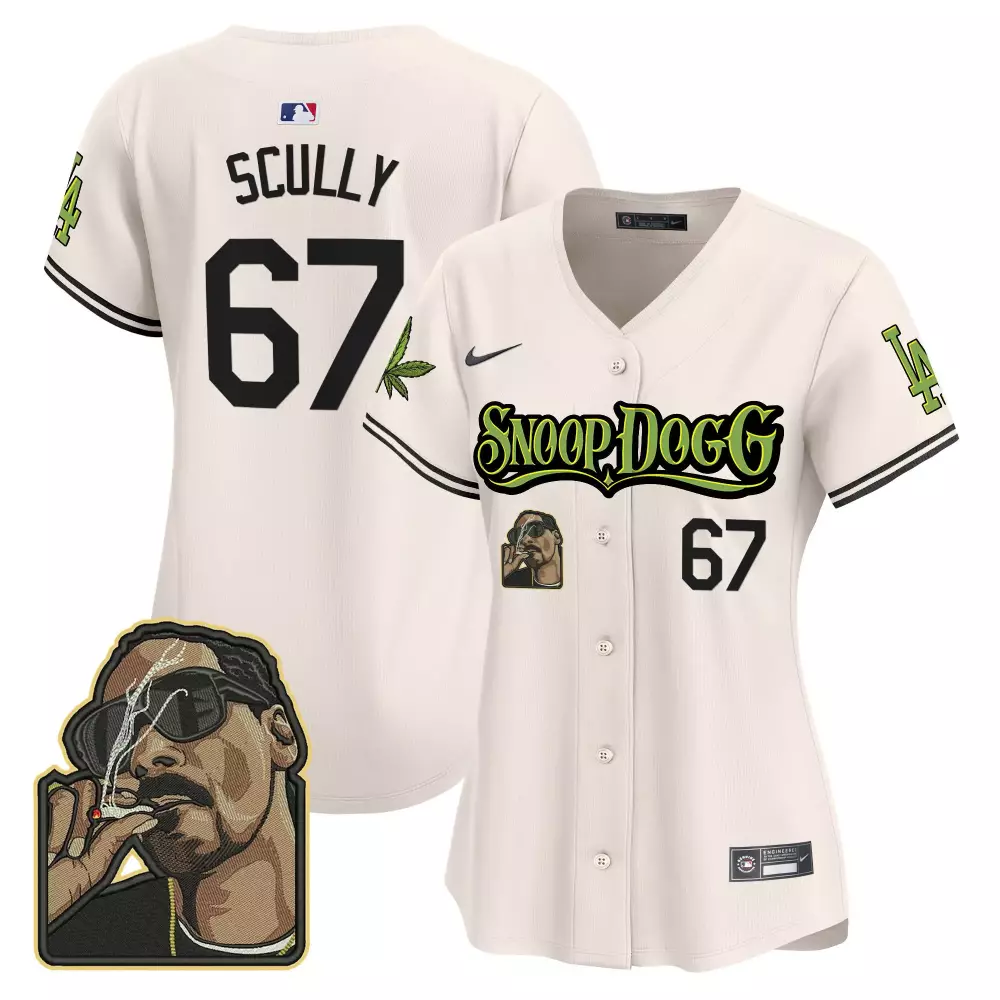 Vin Scully Cream Women's Dodgers Snoop Dogg Vapor Premier Limited Jersey | Stitched Fan Gear | For Men, Women & Youth