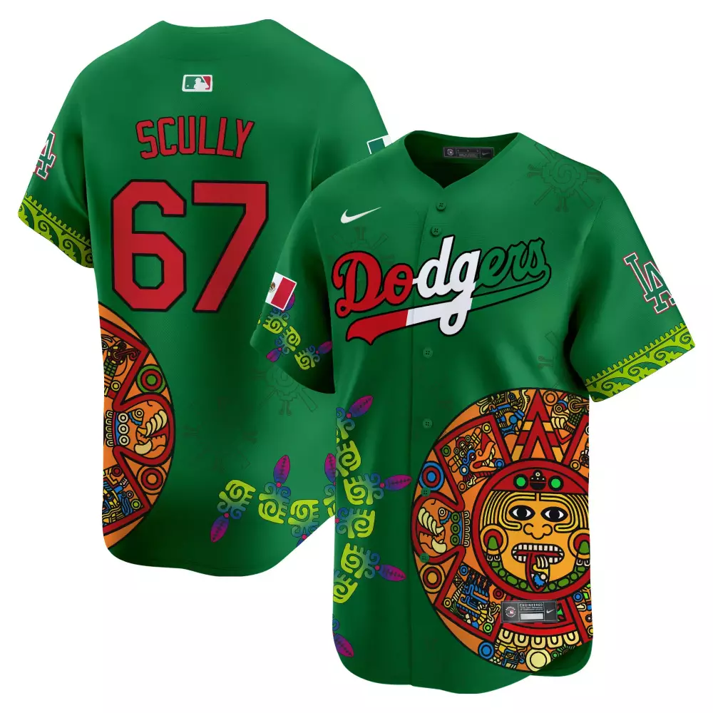 Vin Scully Dodgers Mexico 2024 World Series Vapor Premier Limited Jersey V2 | Alternate Women's Stitched | For Women | For Men, Women & Youth