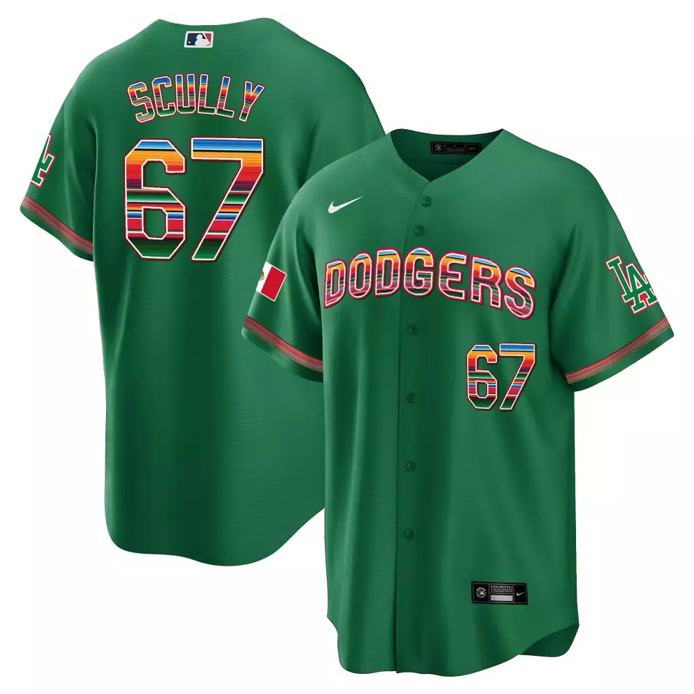 Vin Scully Green Dodgers Cool Base Limited Jersey V3 | Premier Stitched Fan Gear | For Men, Women & Youth
