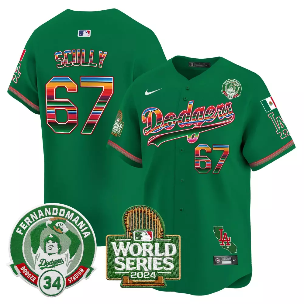 Vin Scully Green Dodgers Cool Base Limited Jersey V3 | Premier Stitched Fan Gear | For Men, Women & Youth