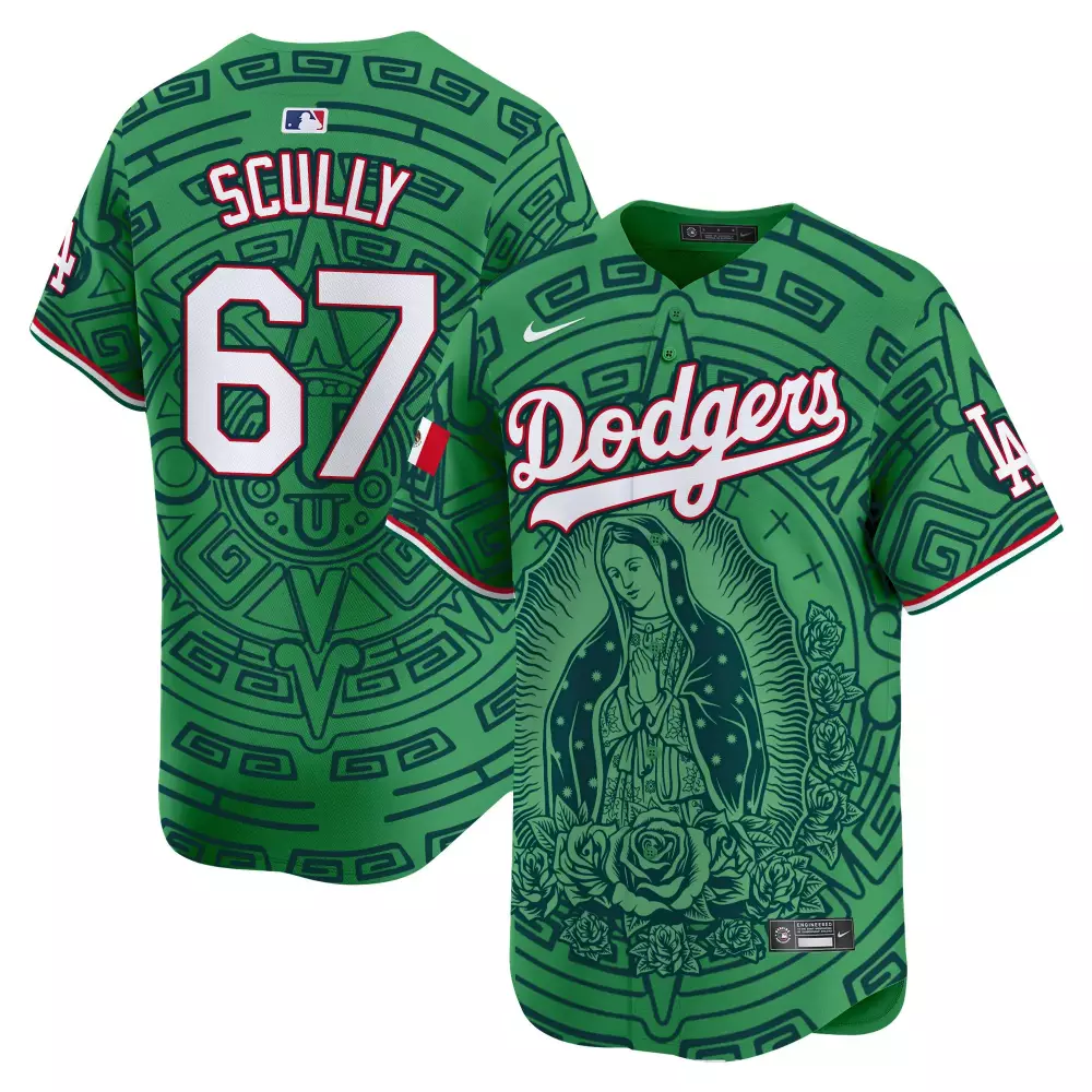 Vin Scully Green Dodgers Flex Base Limited Jersey | Premier Stitched Fan Gear | For Men, Women & Youth