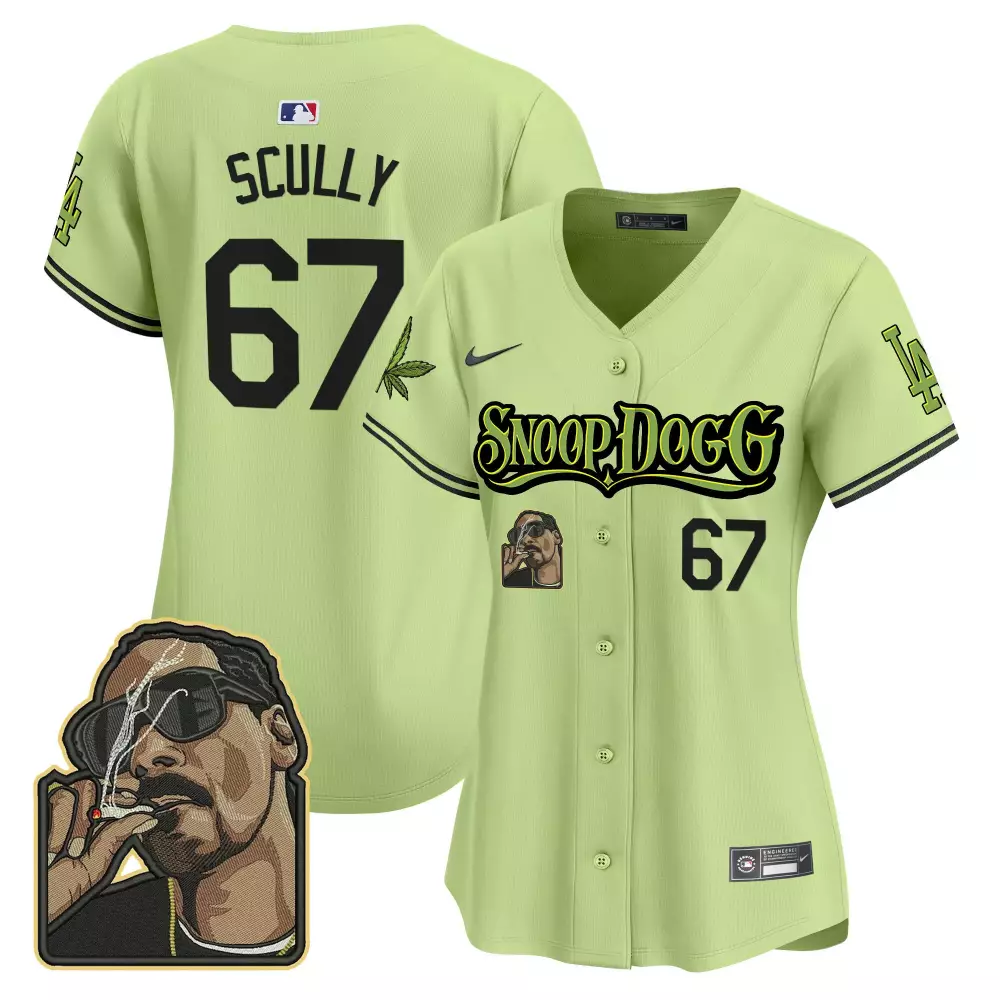 Vin Scully Light Blue Women's Dodgers Bubblegum Pink Vapor Premier Jersey | Limited Edition All Stitched | For Men, Women & Youth