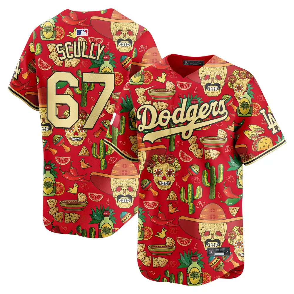 Vin Scully Dodgers Mexico Cinco de Mayo 2025 Limited Jersey | Red Vapor Premier | Fan Gear for Men, Women & Youth