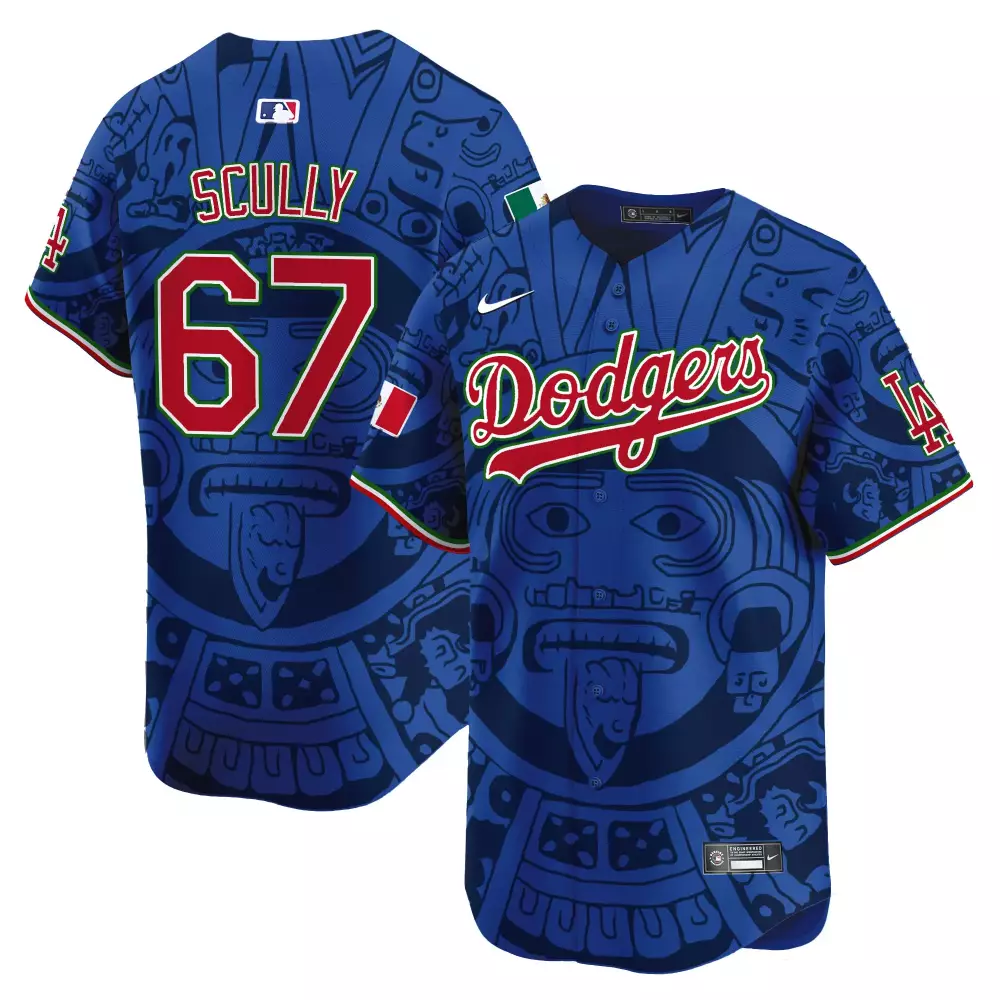 Vin Scully Royal Men's Dodgers Armed Forces Day Jersey | Premier Stitched | For Men, Women & Youth