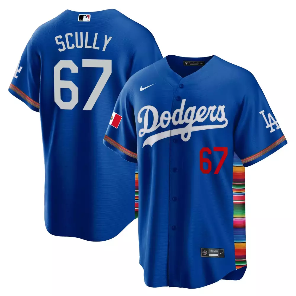 Vin Scully Dodgers Royal Mexico Cool Base Limited Jersey V2 | Stitched Fan Gear | For Men, Women & Youth
