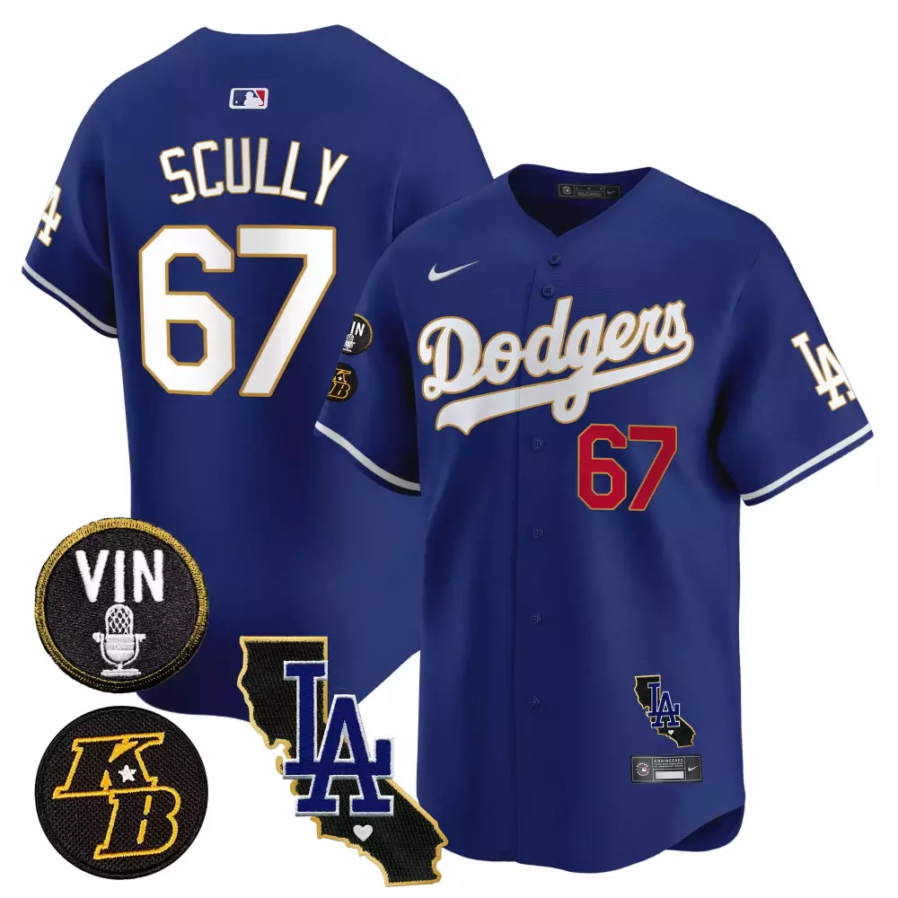Vin Scully Dodgers Royal Kobe Bryant Signature Vapor Premier Limited Jersey | Authentic Fan Gear for Men, Women & Youth