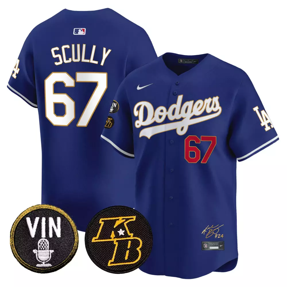 Vin Scully Dodgers Royal Kobe Bryant Signature Vapor Premier Limited Jersey | Authentic Fan Gear for Men, Women & Youth