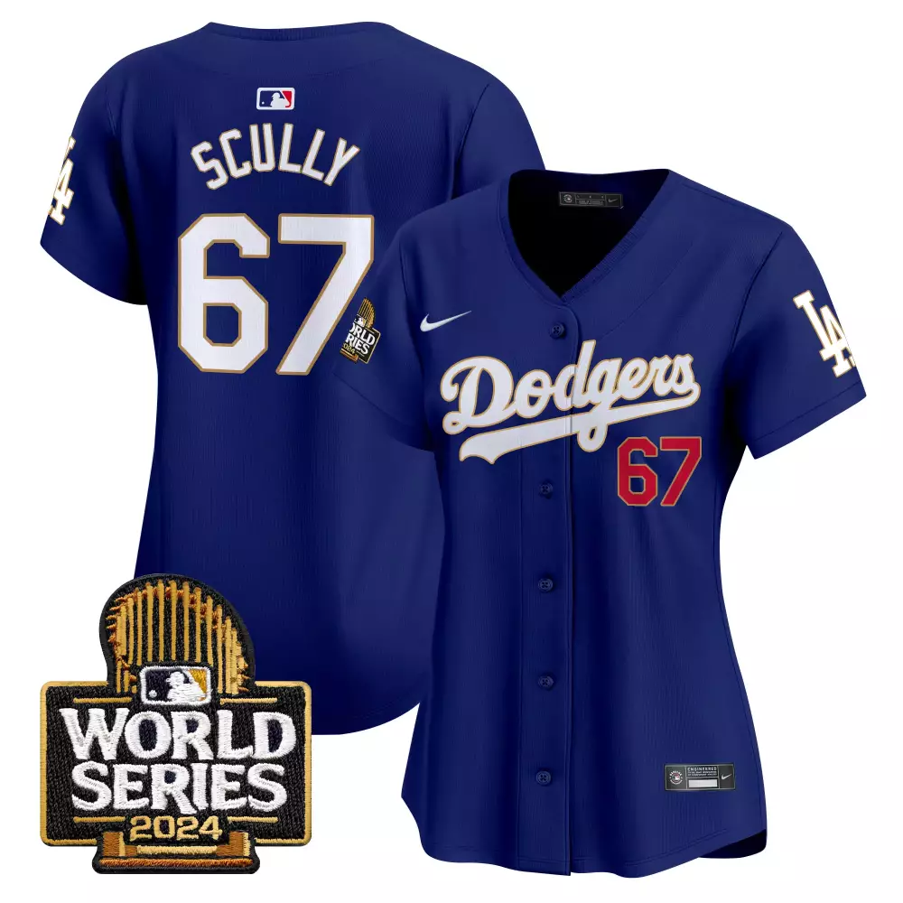 Vin Scully Dodgers Women's 2024 Jackie Robinson Patch Vapor Premier Limited Jersey | All Stitched Fan Gear for Women & Youth