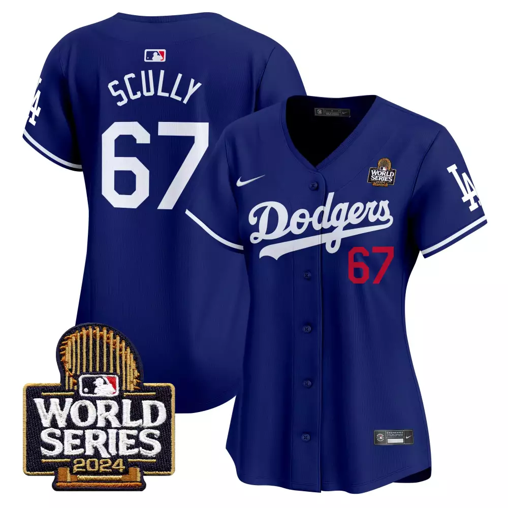 Vin Scully Dodgers Women's 2024 World Series Vapor Premier Limited Jersey V2 | All Stitched Fan Gear for Women & Youth