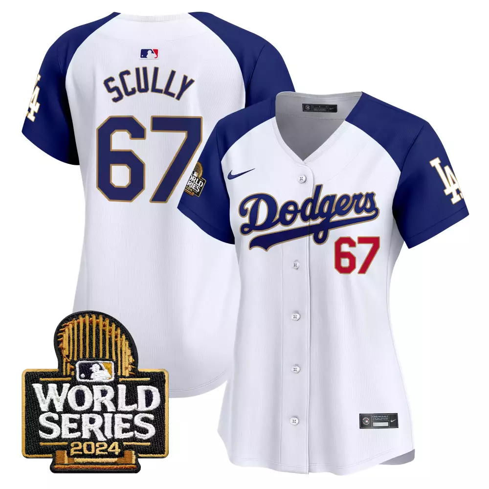Vin Scully Dodgers 2024 Women's White Alternate Jersey | Fernando Valenzuela Memorial Patch | Vapor Premier Limited Edition | For Women, Men & Youth