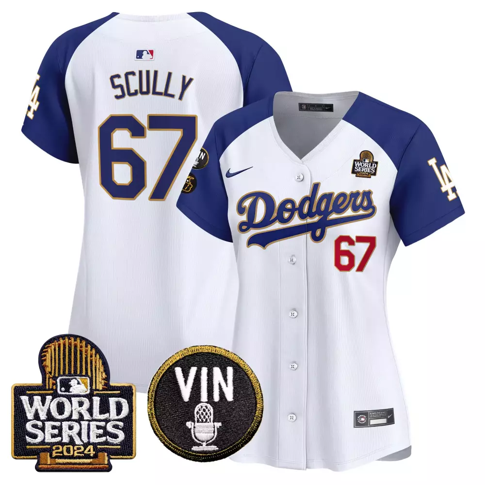 Vin Scully Dodgers 2024 Women's White Alternate Jersey | Fernando Valenzuela Memorial Patch | Vapor Premier Limited Edition | For Women, Men & Youth