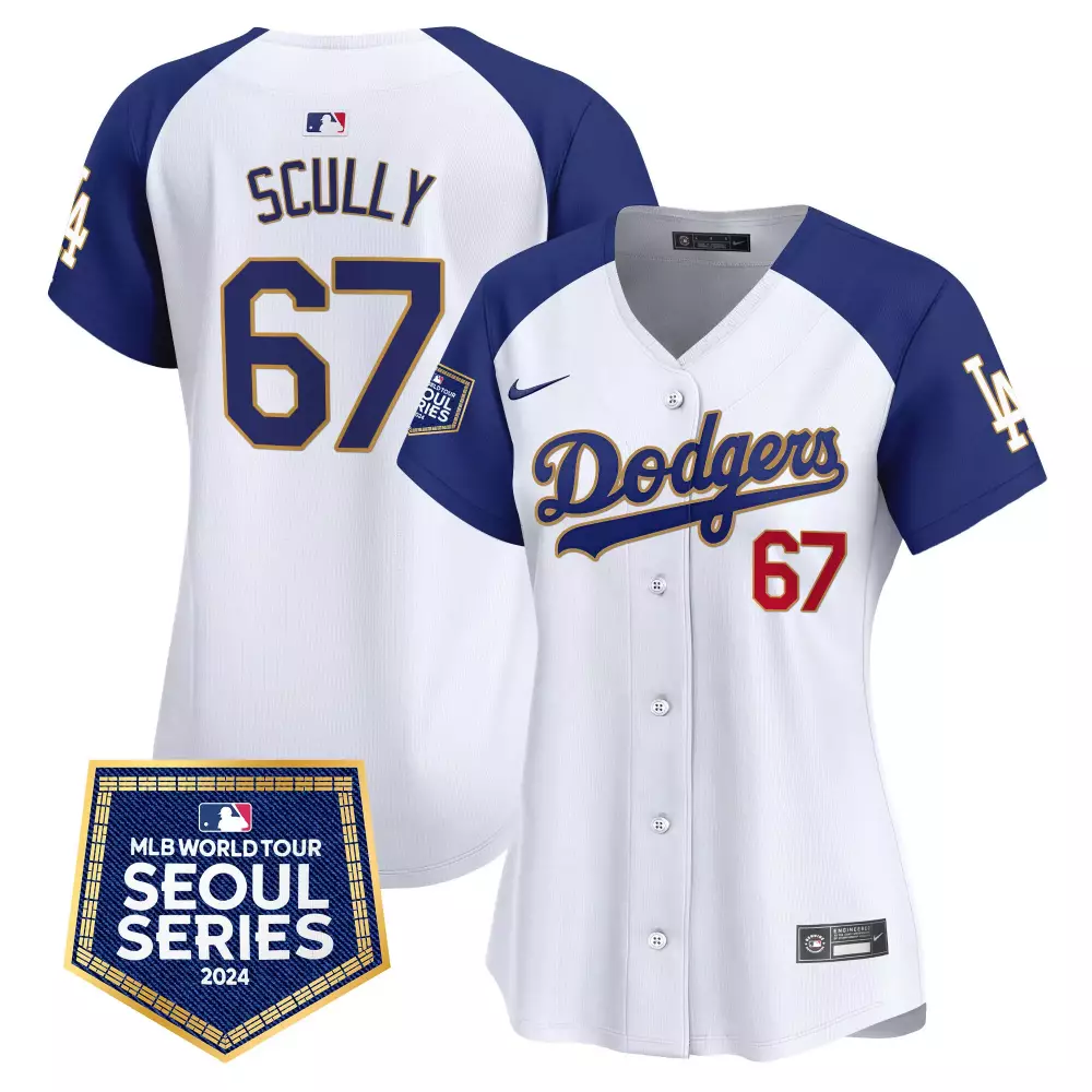 Vin Scully Dodgers 2024 Women's White Alternate Jersey | Fernando Valenzuela Memorial Patch | Vapor Premier Limited Edition | For Women, Men & Youth