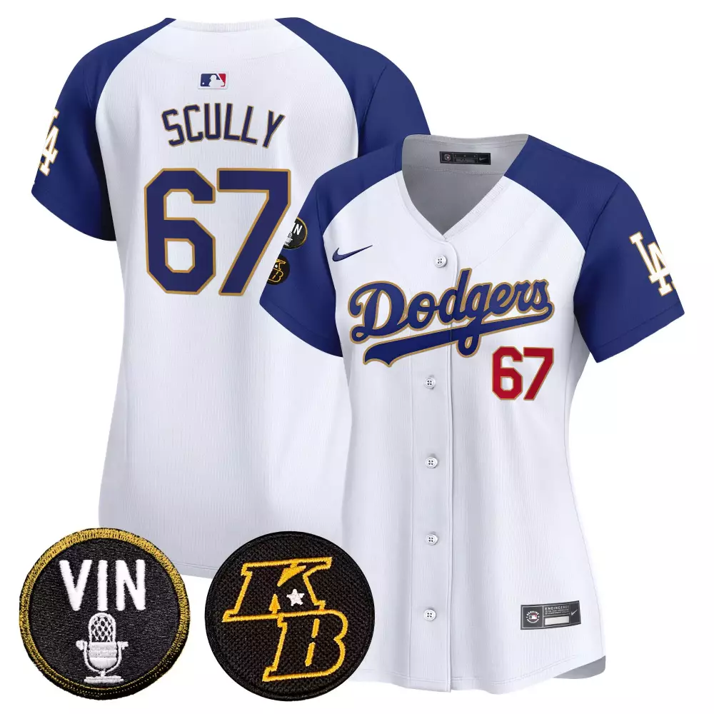 Vin Scully Dodgers 2024 Women's White Alternate Jersey | Fernando Valenzuela Memorial Patch | Vapor Premier Limited Edition | For Women, Men & Youth
