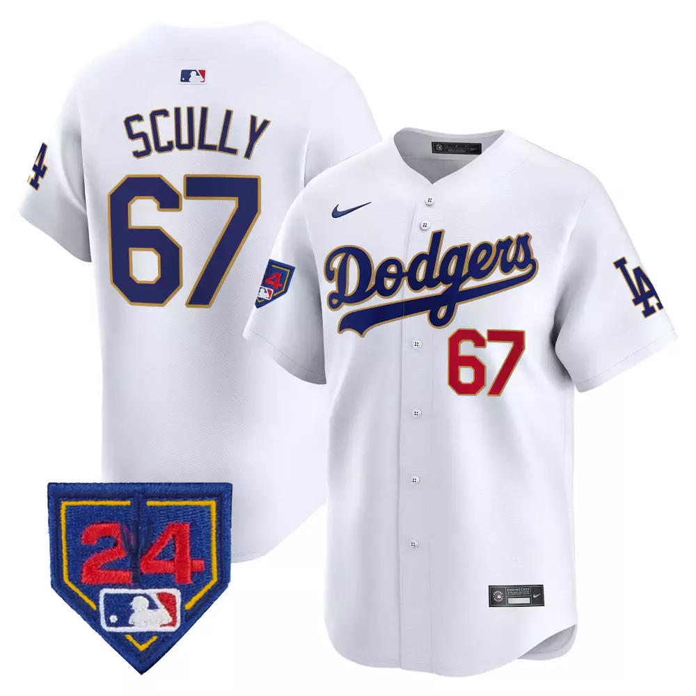 Vin Scully White Men's Dodgers 2024 Spring Training Jersey | Stitched Vapor Premier Limited Edition | Fan Gear for Men, Women & Youth