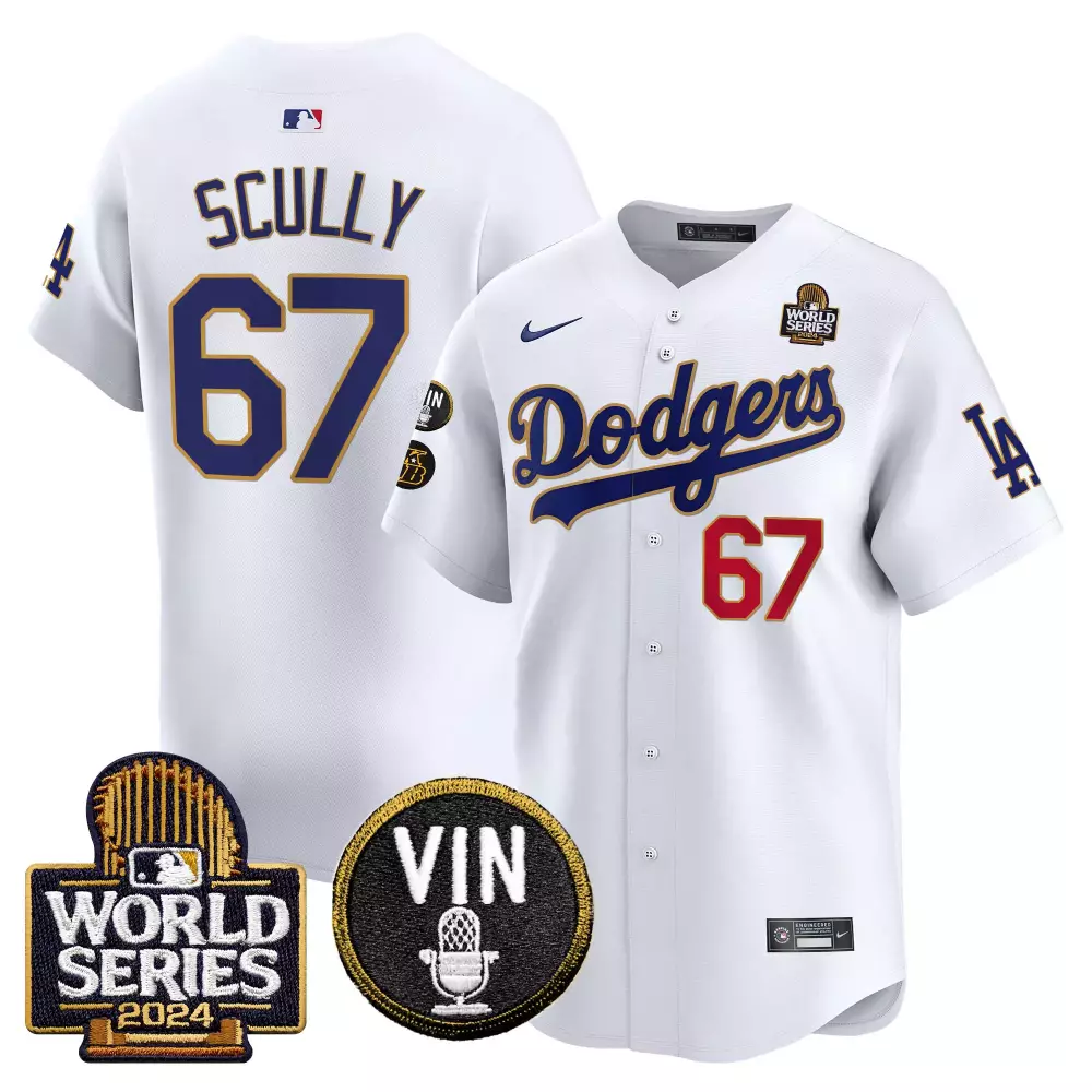 Vin Scully White Men's Dodgers 2024 Spring Training Jersey | Stitched Vapor Premier Limited Edition | Fan Gear for Men, Women & Youth