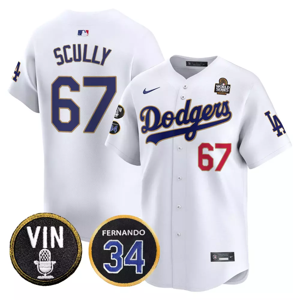 Vin Scully White Men's Dodgers 2024 Spring Training Jersey | Stitched Vapor Premier Limited Edition | Fan Gear for Men, Women & Youth