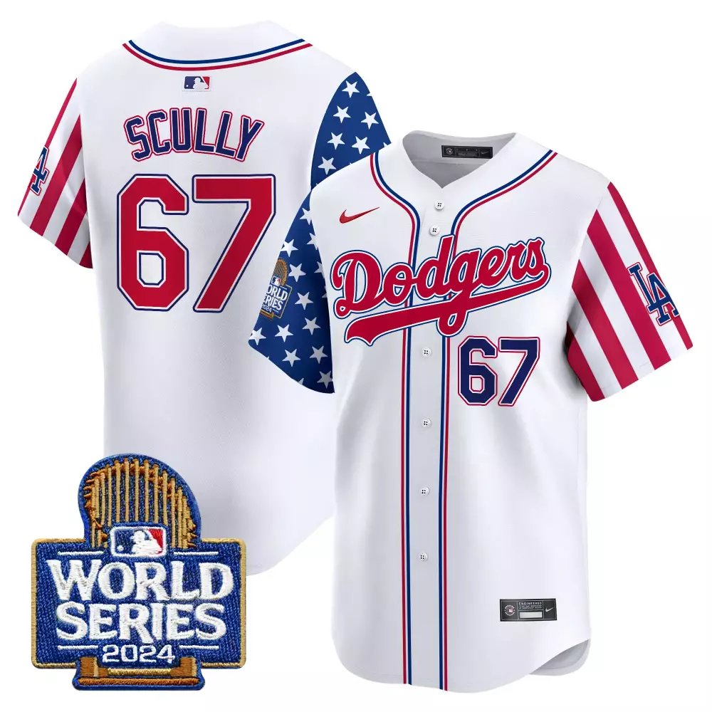 Vin Scully White Gold Women's Dodgers 2024 Kobe Patch Jersey | Stitched Vapor Premier Limited Edition | Fan Gear for Men, Women & Youth