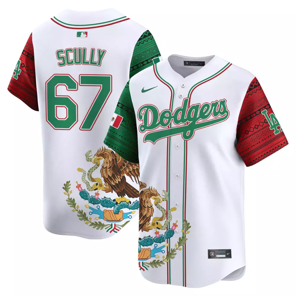 Vin Scully White Men's Dodgers 2024 World Series Jersey V2 | Stitched Vapor Premier Limited Edition | Fan Gear for Men, Women & Youth