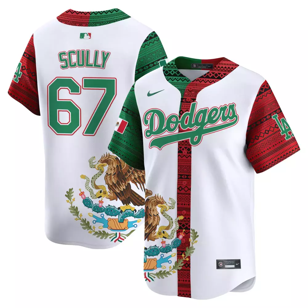 Vin Scully White Men's Dodgers 2024 World Series Jersey V2 | Stitched Vapor Premier Limited Edition | Fan Gear for Men, Women & Youth