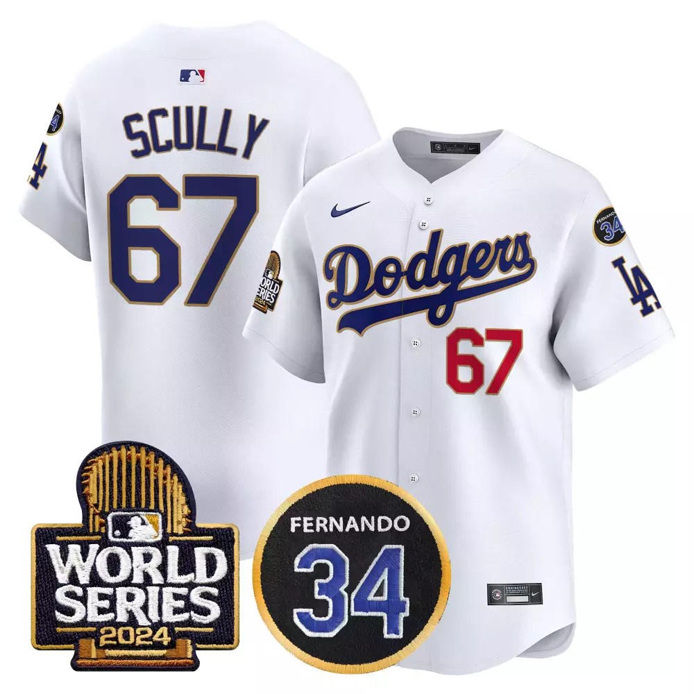 Vin Scully White Men's Dodgers Breaking Bad Jersey | Stitched Vapor Premier Limited Edition | Fan Gear for Men, Women & Youth