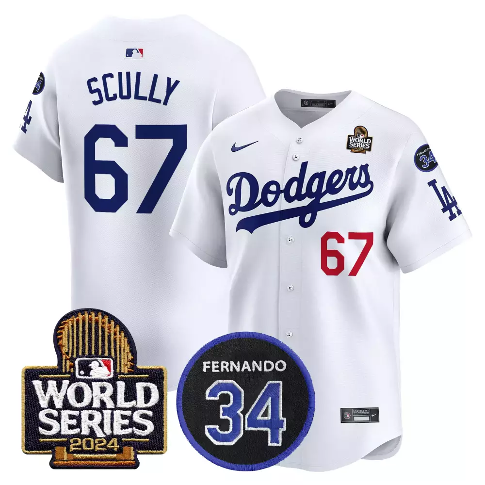 Vin Scully White Men's Dodgers Breaking Bad Jersey | Stitched Vapor Premier Limited Edition | Fan Gear for Men, Women & Youth