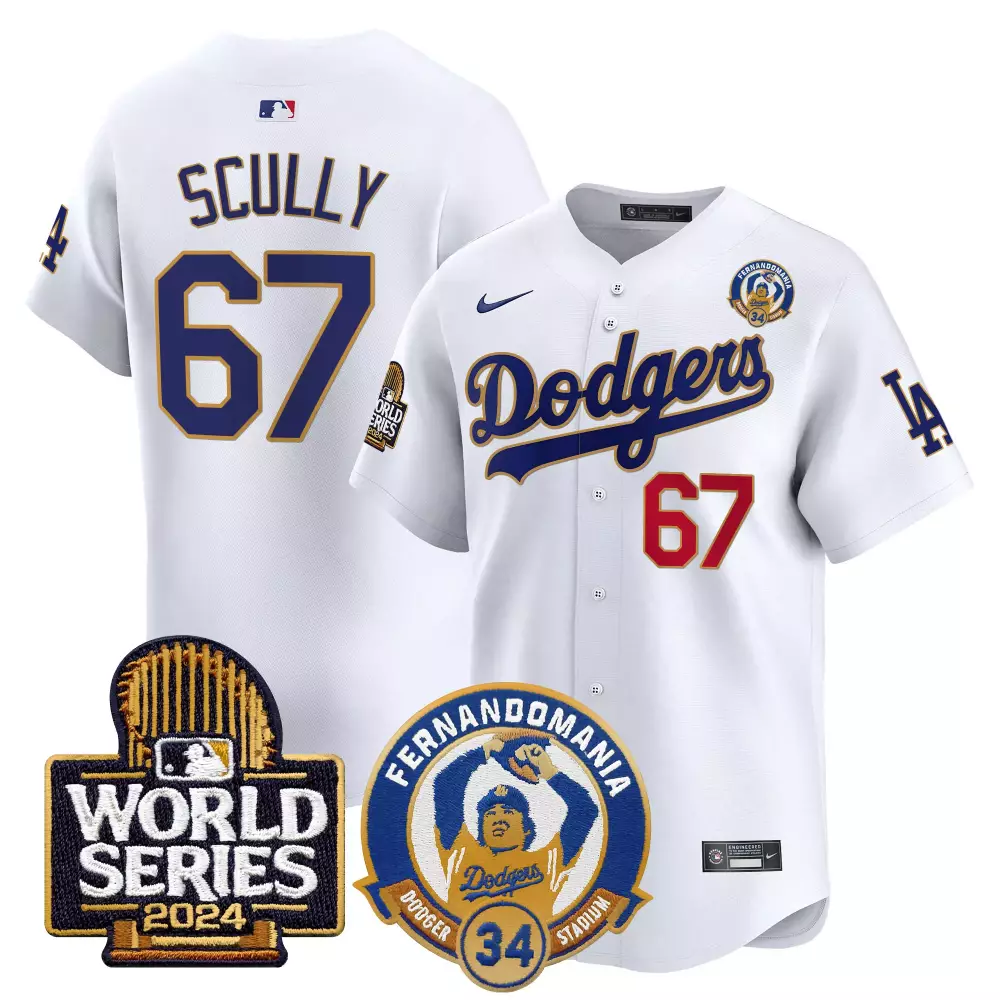 Vin Scully White Men's Dodgers Fernando Valenzuela Jersey | Stitched Vapor Premier Limited Edition | Fan Gear for Men, Women & Youth