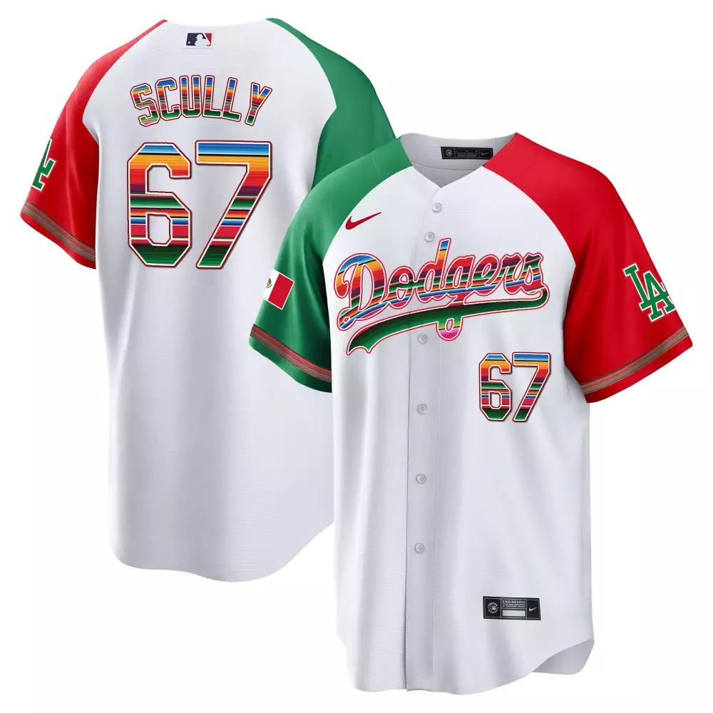 Vin Scully Dodgers Mexico 2024 World Series Vapor Premier Limited Jersey V2 | Alternate Women's Stitched | For Women | For Men, Women & Youth