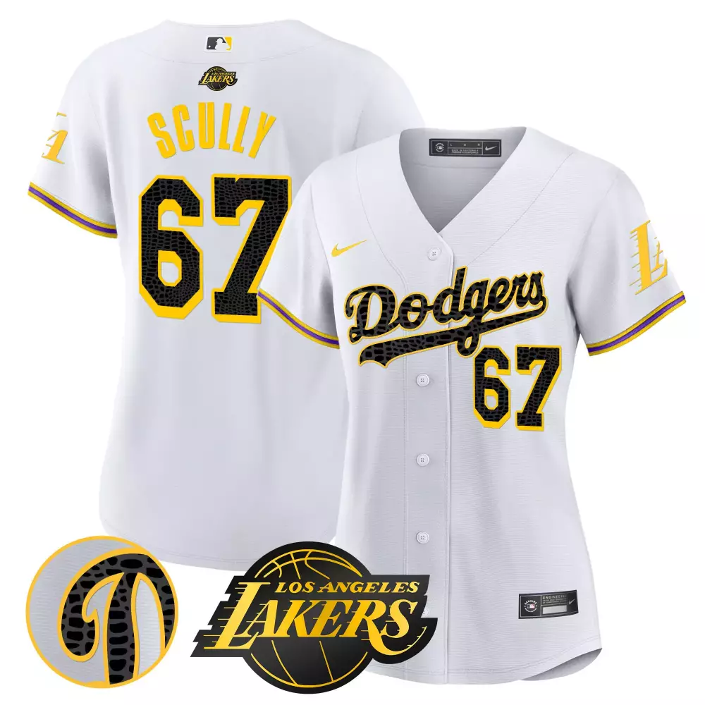 Vin Scully Dodgers 2024 Fernando Valenzuela Memorial World Series Patch Vapor Premier Jersey | Limited Edition Stitched Fan Gear | For Women