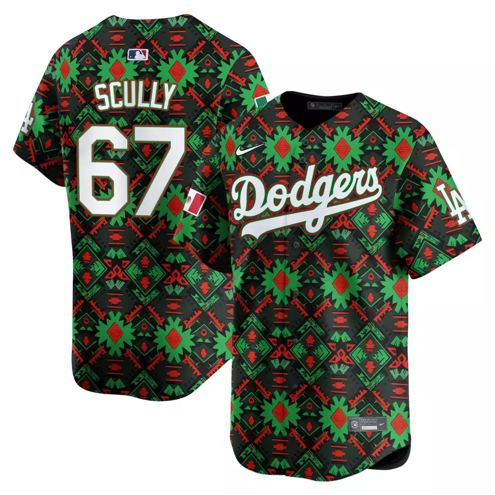 Vin Scully Dodgers Youth Mexico Aztec Jersey | Vapor Premier Limited Edition | Fan Gear for All