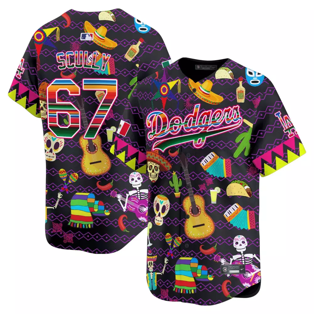Vin Scully Dodgers Youth Mexico Cinco de Mayo Jersey | Vapor Premier Limited Edition | For Men, Women & Youth