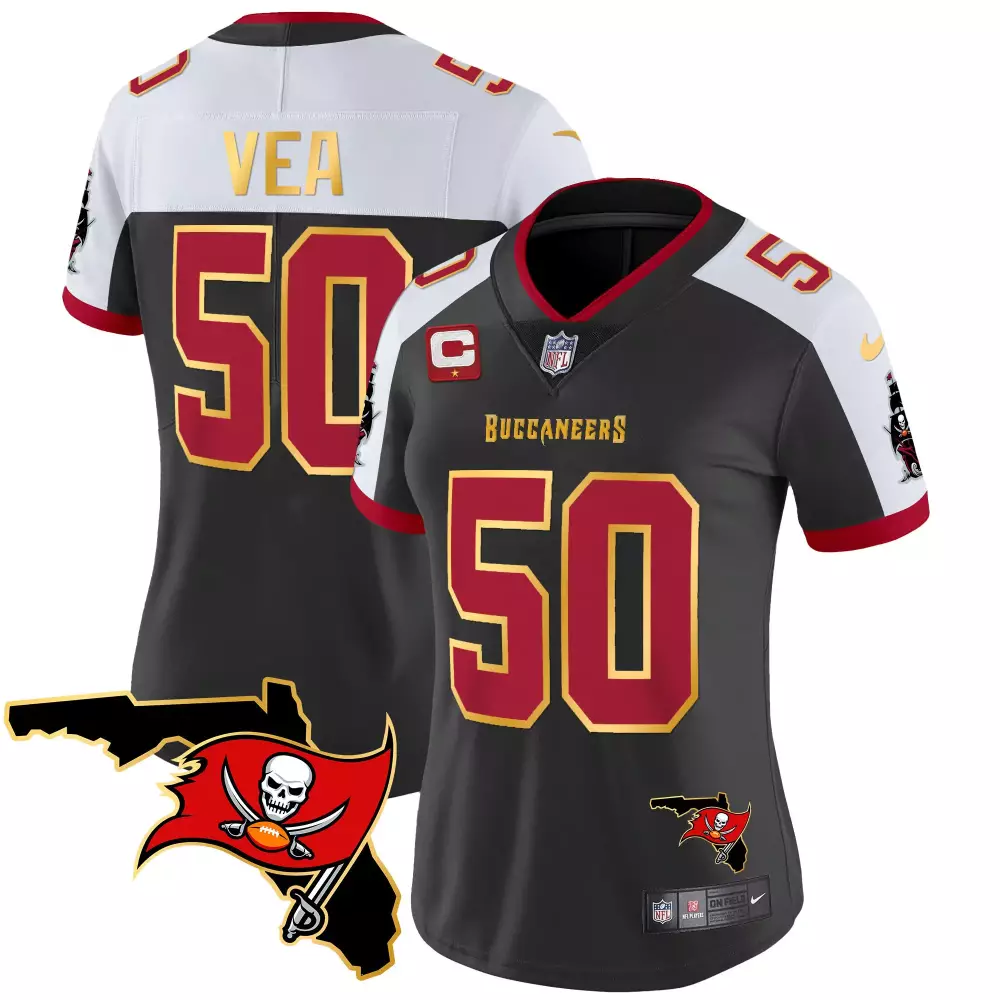 vita vea black alternate womens tampa bay buccaneers florida patch gold trim vapor jersey all stitched