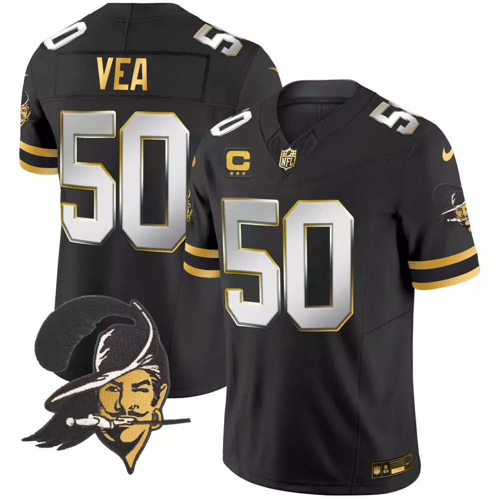 vita vea black limited mens tampa bay buccaneers throwback gold vapor limited jersey all stitched