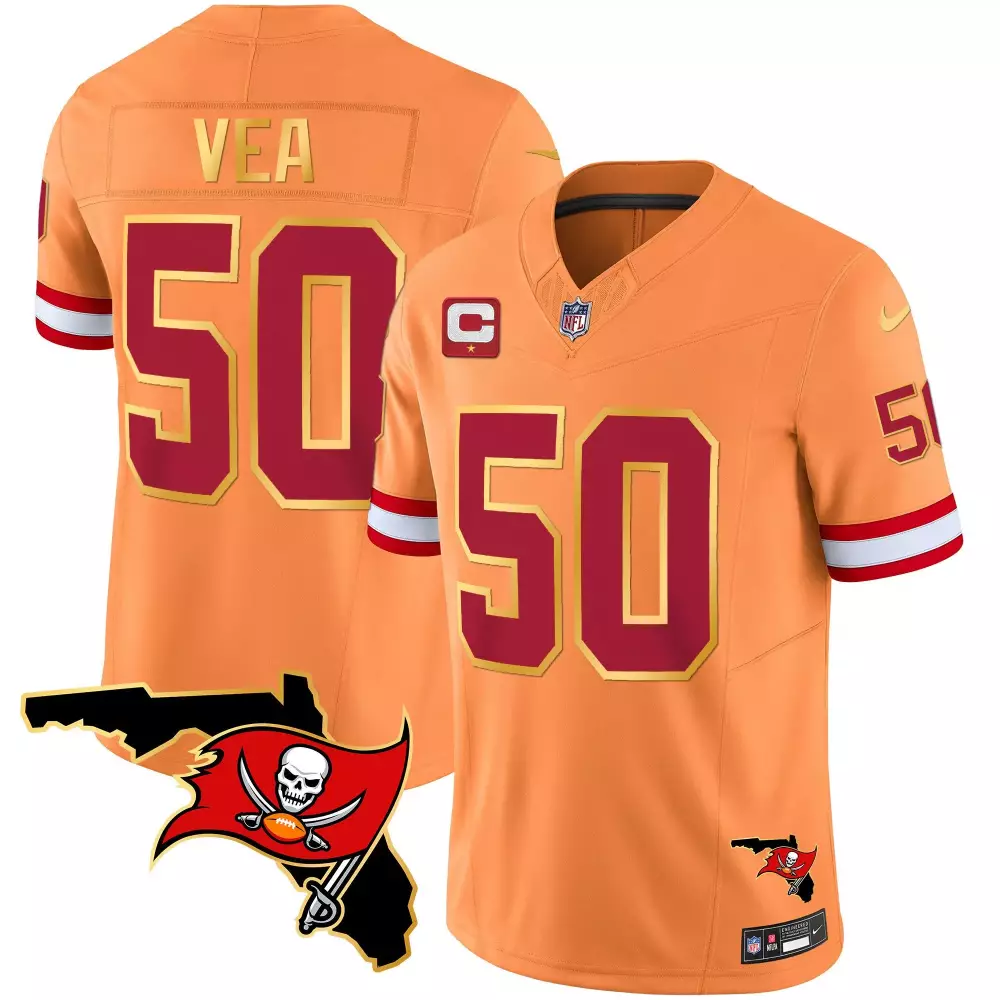 vita vea orange mens tampa bay buccaneers florida patch gold trim vapor jersey all stitched