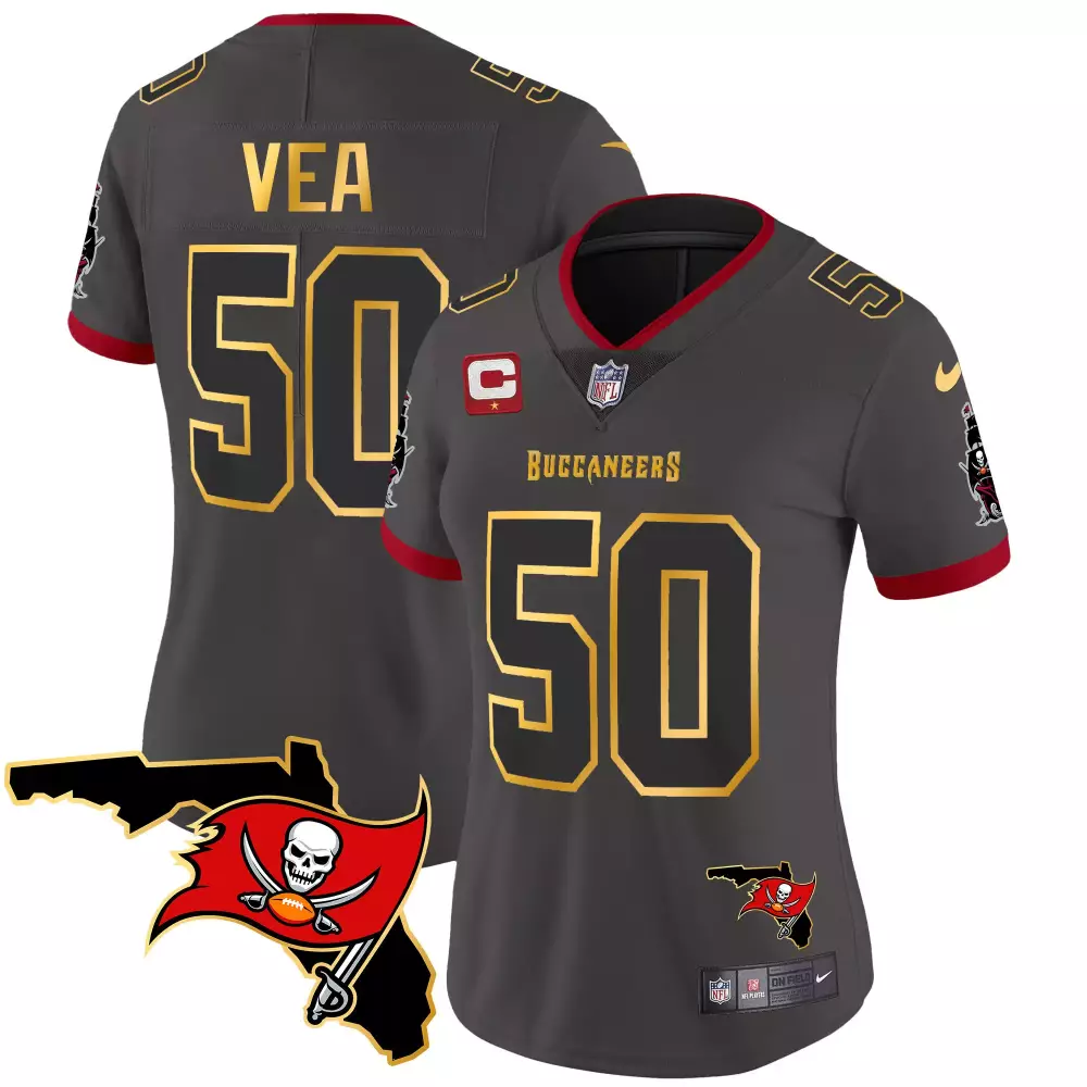 vita vea pewter womens tampa bay buccaneers florida patch gold trim vapor jersey all stitched